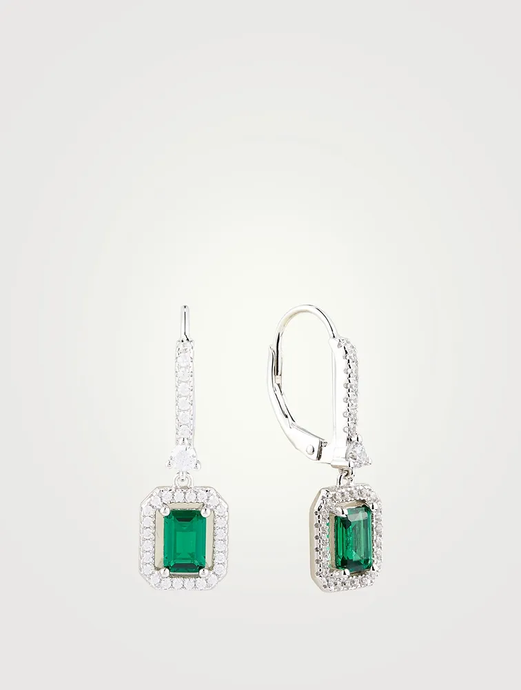 Moxie Emerald Borderset Drop Earrings