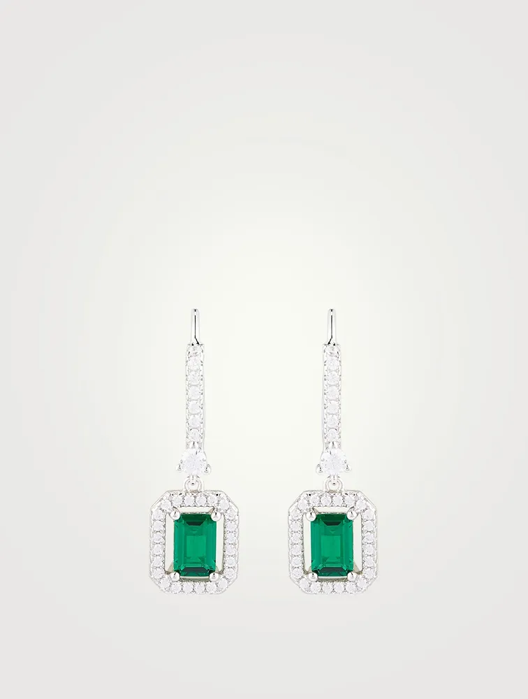 Moxie Emerald Borderset Drop Earrings