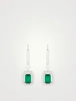 Moxie Emerald Borderset Drop Earrings