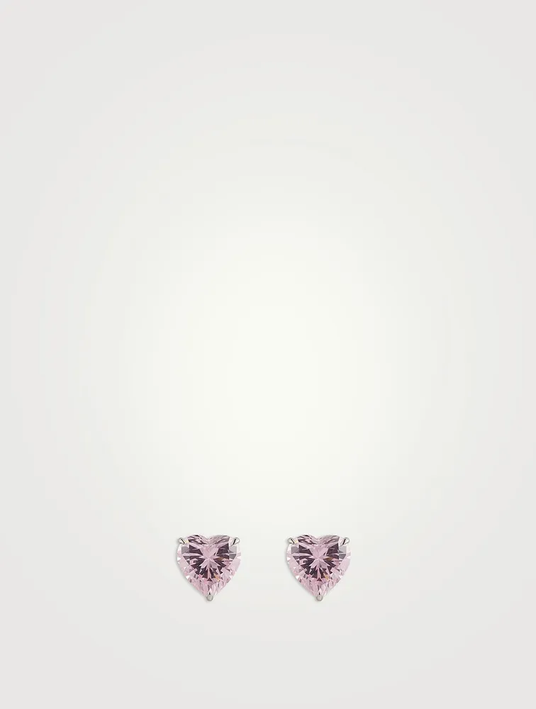 9K White Gold Camden Heart Stud Earrings