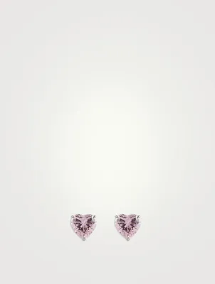 9K White Gold Camden Heart Stud Earrings