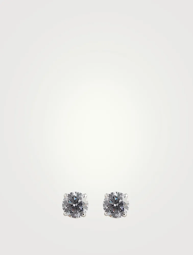 9K Gold Eternal Four Prong Round Stud Earrings