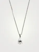 9K White Gold Cecile Pear Pendant Necklace