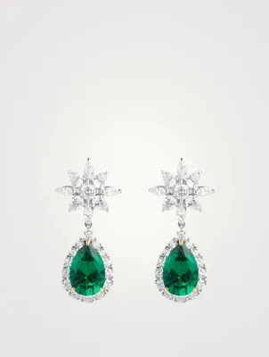 Camari Emerald Pear Microset Drop Earrings