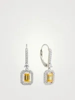 Moxie Yellow Emerald Borderset Drop Earrings