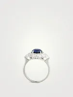 Carmine Oval Ring With Sapphire