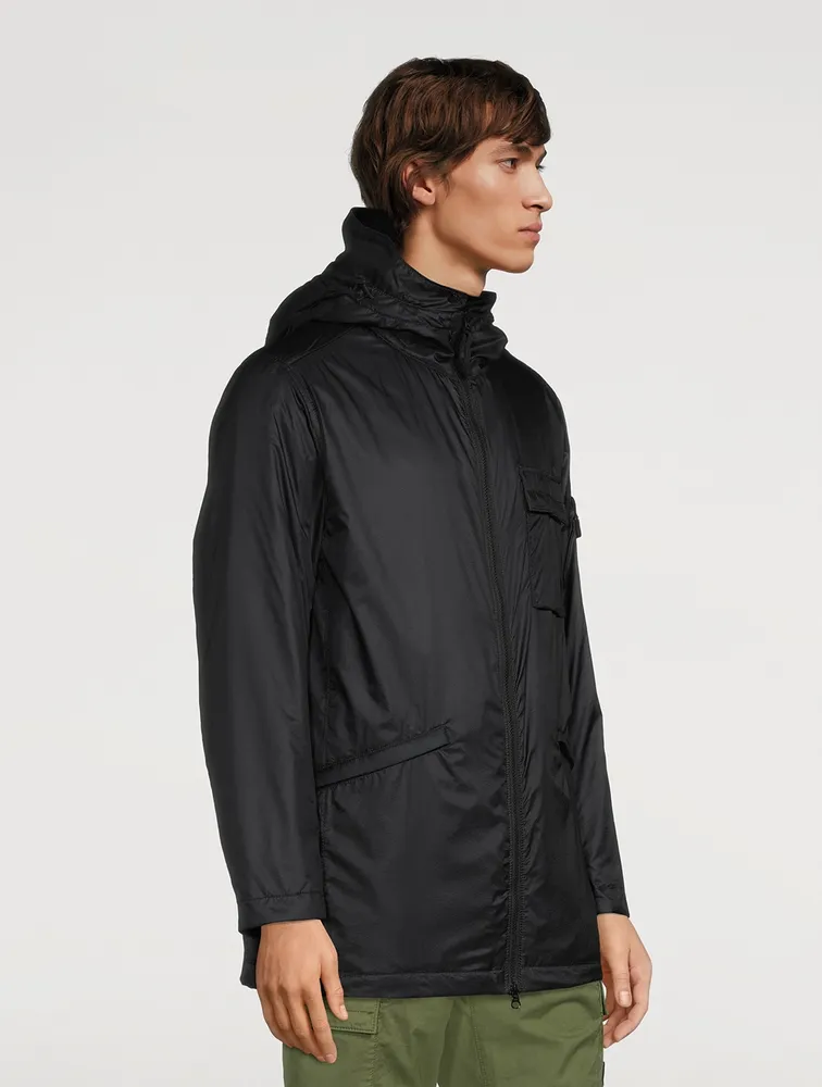 Ripstop Nylon Zip Jacket With Hood