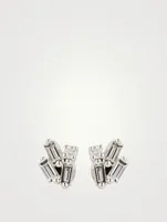 18K White Gold Fireworks Cluster Earrings With Diamonds