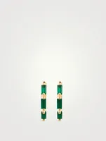 18K Gold Huggie Earrings With Emeralds