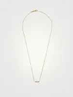 18K Gold Mini Mixed Bar Necklace With Diamonds