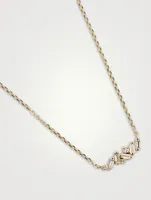18K Gold Mini Mixed Bar Necklace With Diamonds