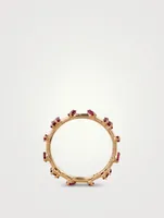 Fireworks 18K Rose Gold Barbwire Eternity Ring With Ruby