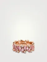 Audrey 18K Rose Gold Eternity Band With Sapphire And Diamonds