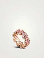 Audrey 18K Rose Gold Eternity Band With Sapphire And Diamonds