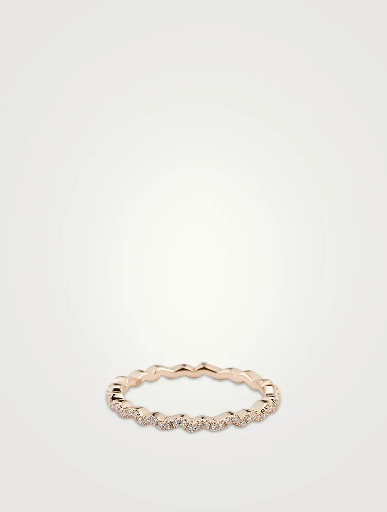 Ivy 18K Rose Gold Eternity Band With Diamonds