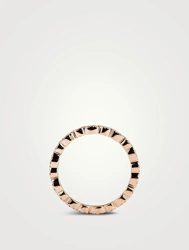 Ivy 18K Rose Gold Eternity Band With Diamonds