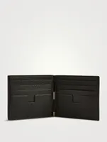 T Line Leather Money Clip Wallet