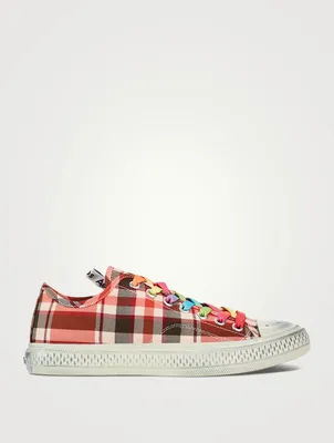 Canvas Sneakers Check Print