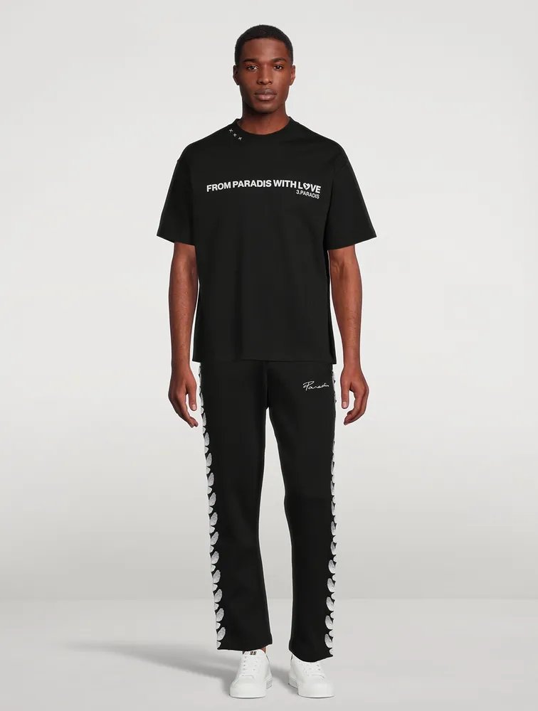Cotton-Blend Track Pants With Embroidery