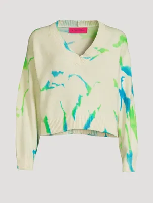 Shard Cashmere Sweater In Tie-Dye Print