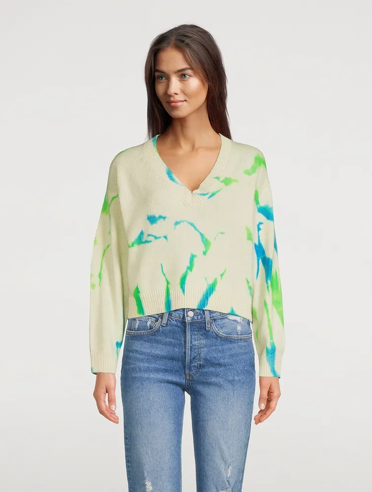 Shard Cashmere Sweater Tie-Dye Print