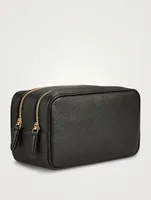 Panama Leather Double-Zip Washbag