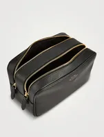 Panama Leather Double-Zip Washbag