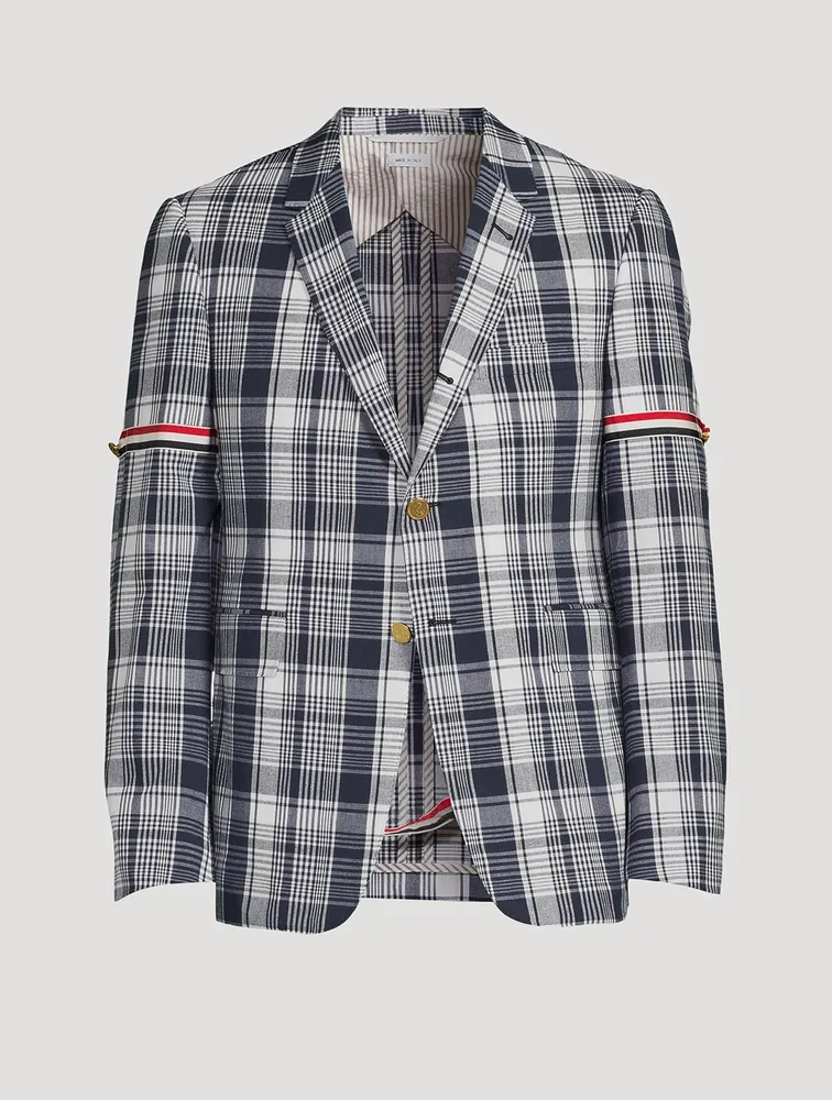 Hairline Madras Check Jacket With Armband