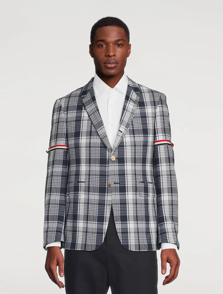 Hairline Madras Check Jacket With Armband