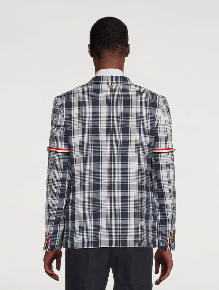 Hairline Madras Check Jacket With Armband