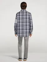 Hairline Madras Check Down Shirt Jacket