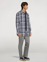 Hairline Madras Check Down Shirt Jacket