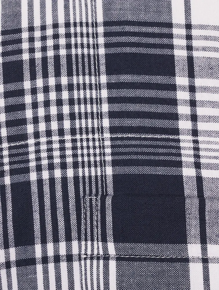 Hairline Madras Check Down Shirt Jacket