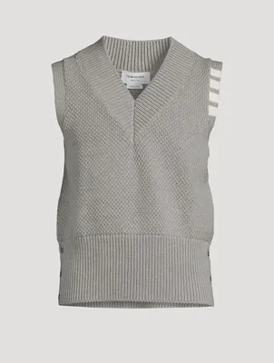 Seed Stitch Cotton Four-Bar Vest