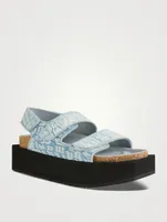 Denim Platform Slingback Sandals