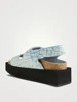 Denim Platform Slingback Sandals