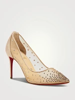 Follies Strass Mesh Suede Pumps