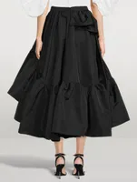 Ruffled Polyfaille Midi Skirt