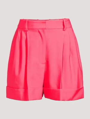 Pleated Wool Shorts