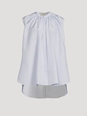 Box Pleat Silk Shirt