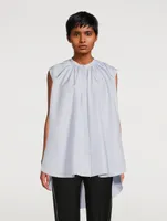 Box Pleat Silk Shirt