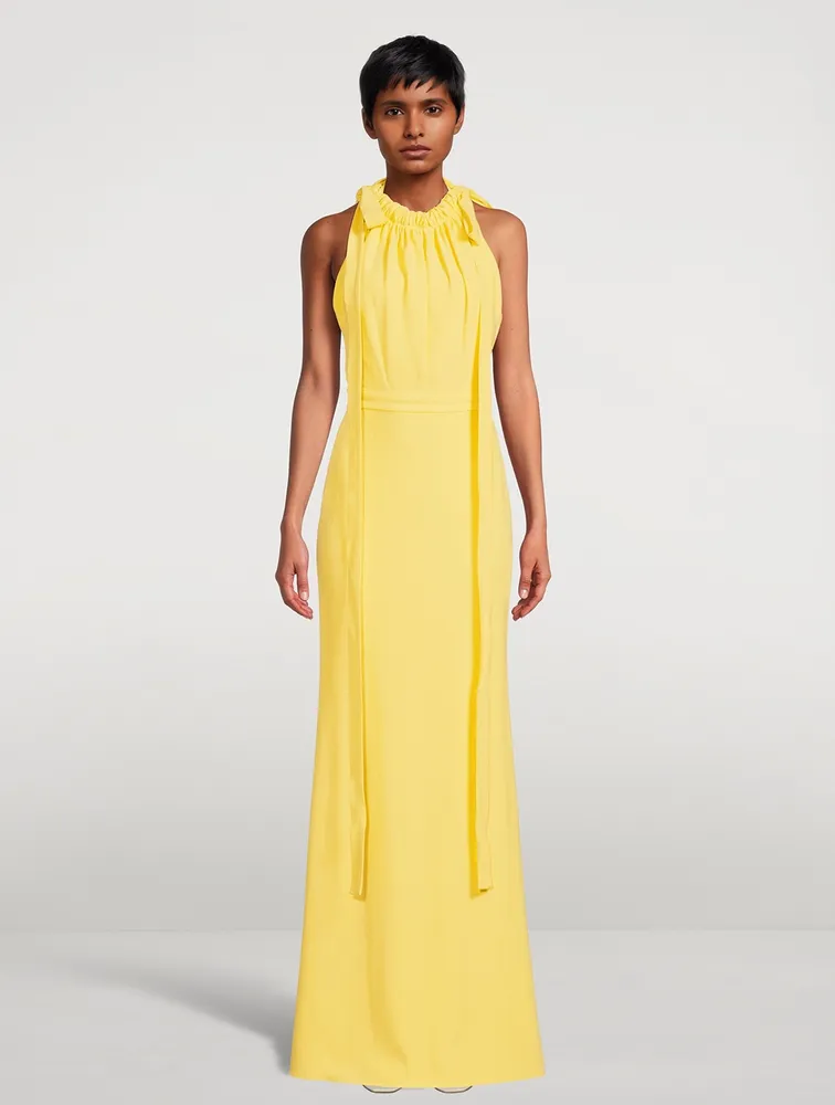 Drawstring Halter Gown