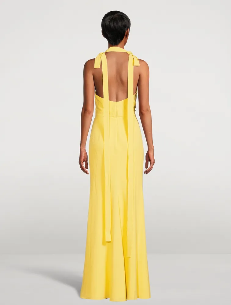 Drawstring Halter Gown