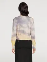 Wool And Silk Cardigan Daybreak Print