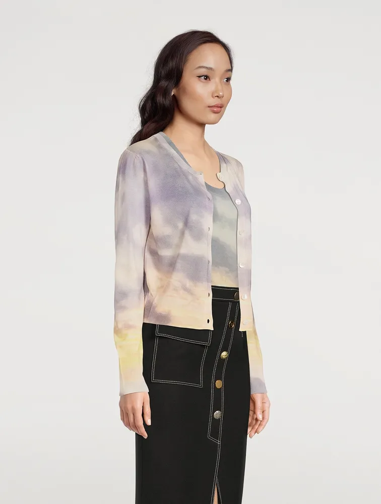 Wool And Silk Cardigan Daybreak Print