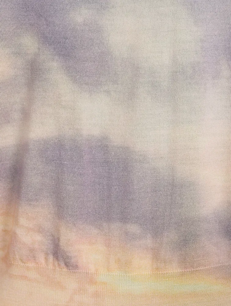Wool And Silk Cardigan Daybreak Print