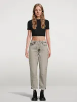 Weekender High-Waisted Jeans With Fray Hem