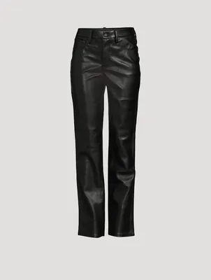 Good Icon Faux Leather Straight Trousers