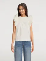 Odella Cotton Poplin Flutter Sleeve Top