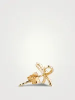 14K Gold Bow Pavé Diamond Stud Earring